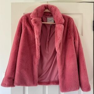 Women's Pink Faux Fur Jacket